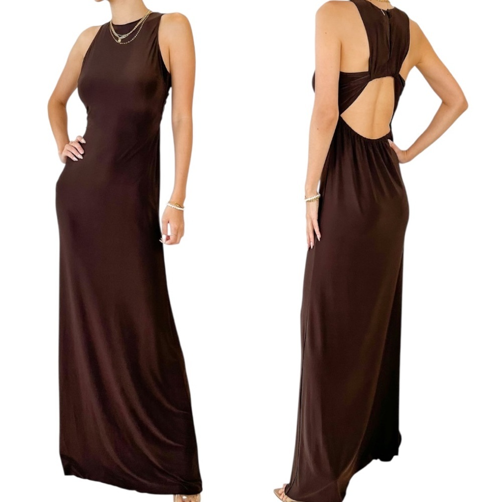 NWT MISA Los Angeles Pargol Dress in Expresso - Picture 12 of 13